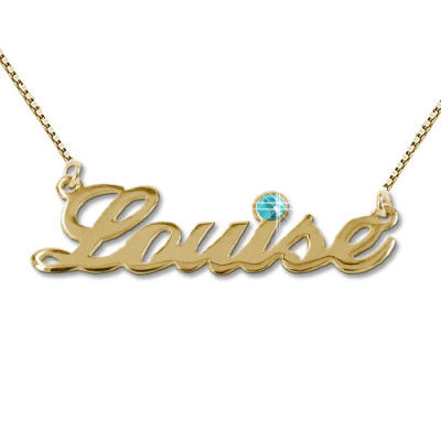 18ct Gold-Plated Swarovski Crystal Name Necklace - The Name Jewellery™