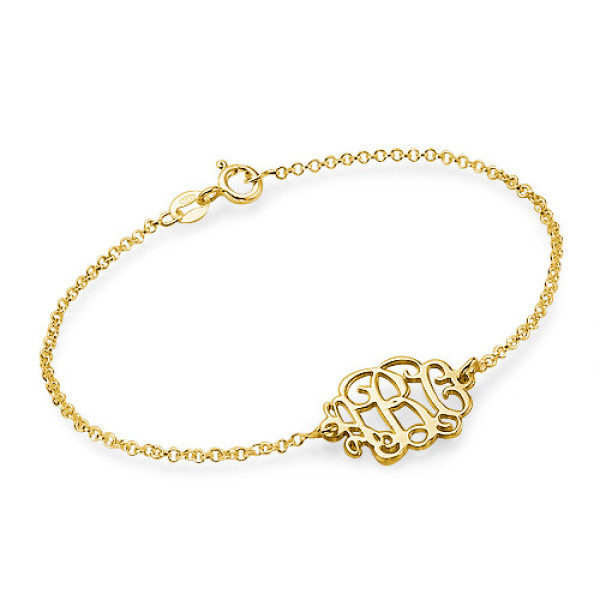 18ct Gold Plated Silver Monogram Bracelet/Anklet - The Name Jewellery™