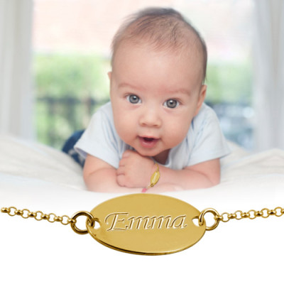 18ct Gold-Plated Silver Personalised Baby Bracelet/Anklet - The Name Jewellery™