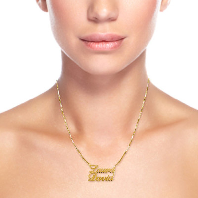 18ct Gold-Plated Silver Two Names Pendant Necklace - The Name Jewellery™
