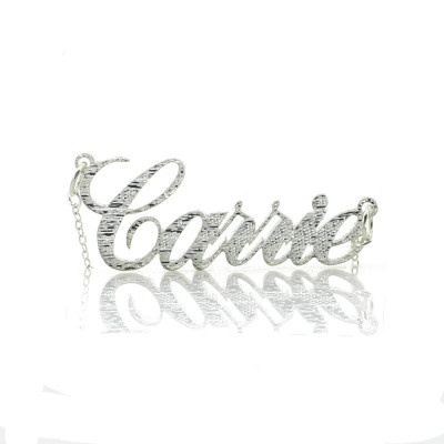 Carrie Silver Glitter Acrylic Name Necklack - The Name Jewellery™
