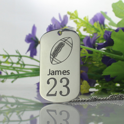 Man's Dog Tag Rugby Name Necklace - The Name Jewellery™