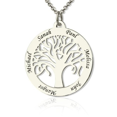 Tree Of Life Necklace Engraved Names in Silver - The Name Jewellery™