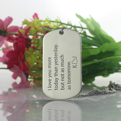 Love Song Dog Tag Name Necklace - The Name Jewellery™