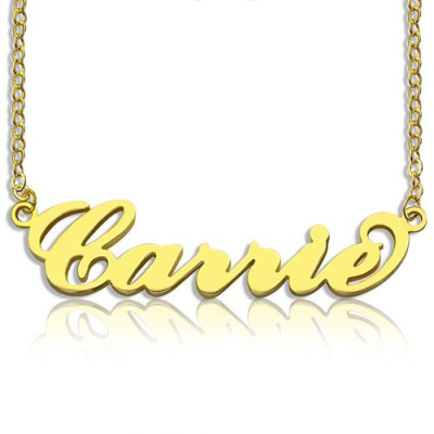 Personalised Carrie Name Necklace 18ct Gold Plated - The Name Jewellery™