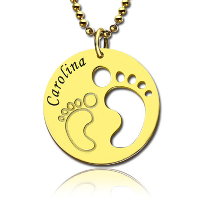Cut Out Baby Footprint Pendant 18ct Gold Plated - The Name Jewellery™