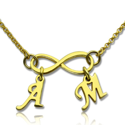 Infinity Pendant Double Initial 18ct Gold Plated - The Name Jewellery™