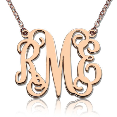 Custom 18ct Rose Gold Plated Monogram Initial Necklace - The Name Jewellery™