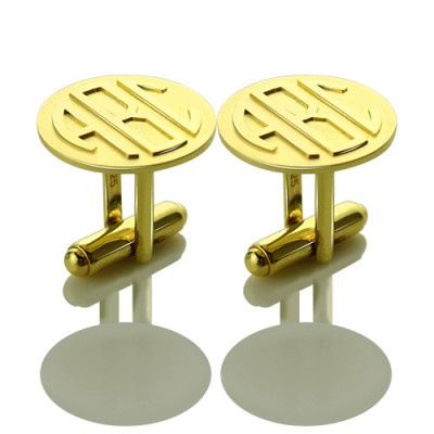 Cool Mens Cufflinks with Monogram Initial 18ct Gold Plated - The Name Jewellery™