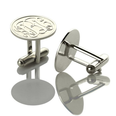 Engraved Cufflinks with Monogram Sterling Silver - The Name Jewellery™