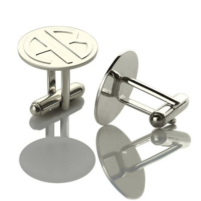 Cufflinks for Men Block Monogrammed Sterling Silver - The Name Jewellery™