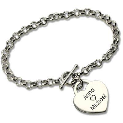Classic Padlock Heart Toggle Bracelet with Free Filigree Keepsake Box - The Name Jewellery™