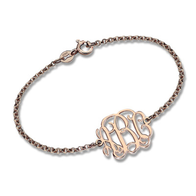 Rose Gold Plated Silver Monogram Bracelet - The Name Jewellery™