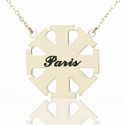 Customised Cross Necklace with Name Silver - The Name Jewellery™