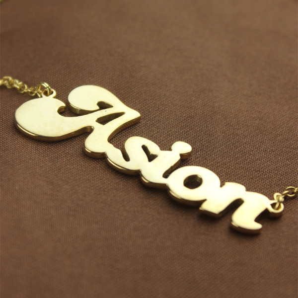 Personalised 18ct Gold Plated BANANA Font Style Name Necklace - The Name Jewellery™