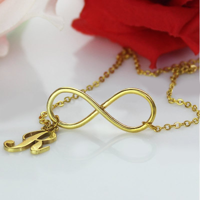 Infinity Knot Initial Necklace 18ct Gold plating - The Name Jewellery™
