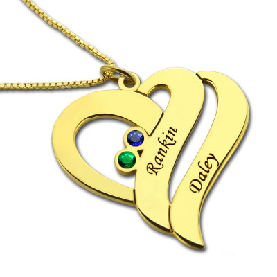 Two Hearts Forever One Love Necklace 18ct Gold Plated - The Name Jewellery™