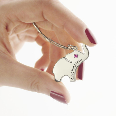 Good Luck Gifts - Elephant Necklace Engraved Name - The Name Jewellery™
