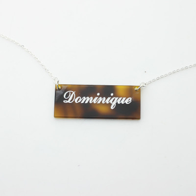 Personalised Acrylic Bar Carrie Name Necklace - The Name Jewellery™