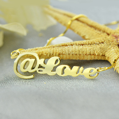 Twitter At Symbol Name Necklace 18ct Gold Plated - The Name Jewellery™