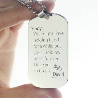 Man's Dog Tag Love and Family Theme Name Necklace - The Name Jewellery™