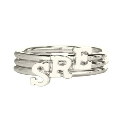 Personalised Women's Midi Initial Ring Sterling Silver - The Name Jewellery™