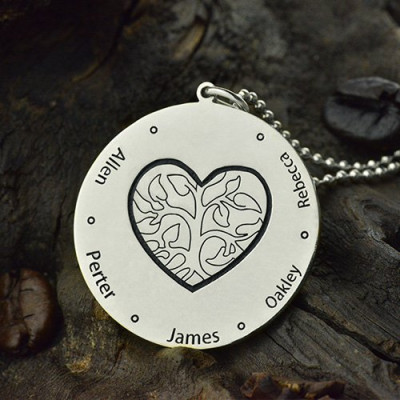 Family Tree Jewellery Necklace Engraved Names - The Name Jewellery™