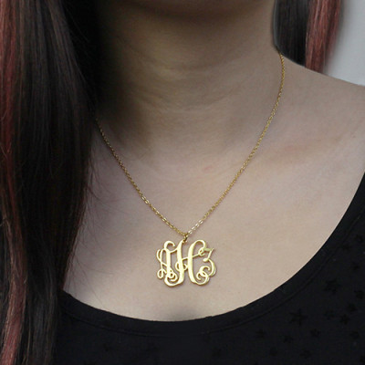 Solid Gold Taylor Swift Style Monogram Necklace 18ct - The Name Jewellery™