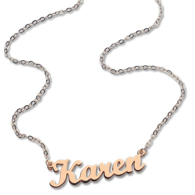 18ct Rose Gold Plated Karen Style Name Necklace - The Name Jewellery™