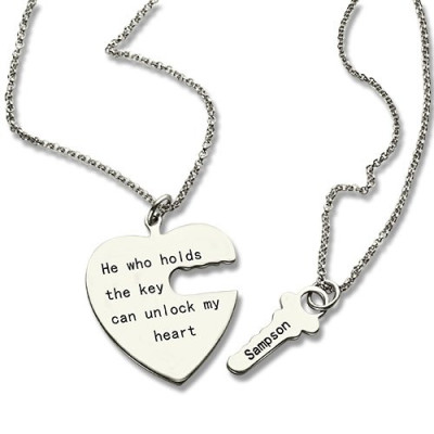 Key and Heart Necklaces Set For Couple - The Name Jewellery™