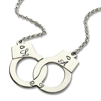 Handcuff Necklace For Couple Sterling Silver - The Name Jewellery™