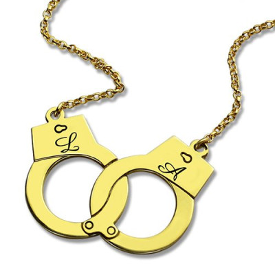 Personalised Handcuff Necklace 18ct Gold Plated - The Name Jewellery™