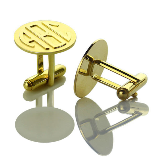Cool Mens Cufflinks with Monogram Initial 18ct Gold Plated - The Name Jewellery™