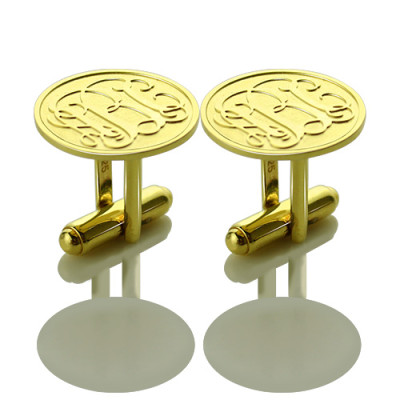 Engraved Cufflinks with Monogram 18ct Gold Plated - The Name Jewellery™