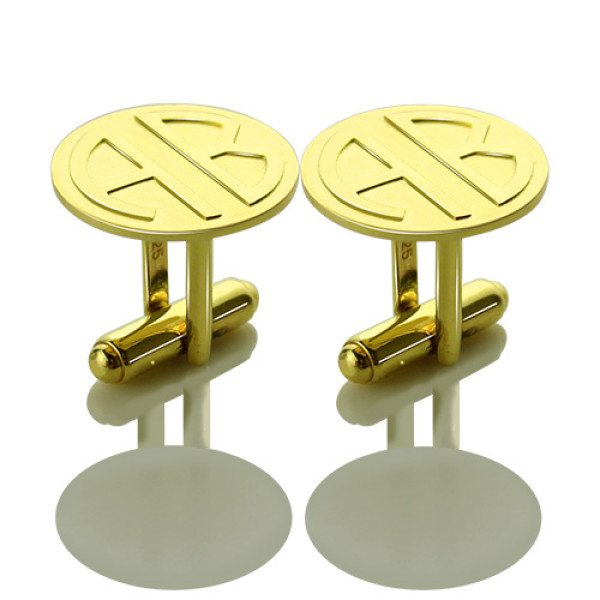 Cufflinks for Men with Block Monogram 18ct Gold Plated - The Name Jewellery™