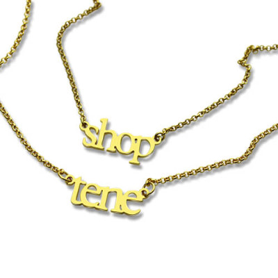 Double Layer Mini Name Necklace 18ct Gold Plated - The Name Jewellery™