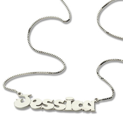 Kids Comic Name Necklace Sterling Silver - The Name Jewellery™