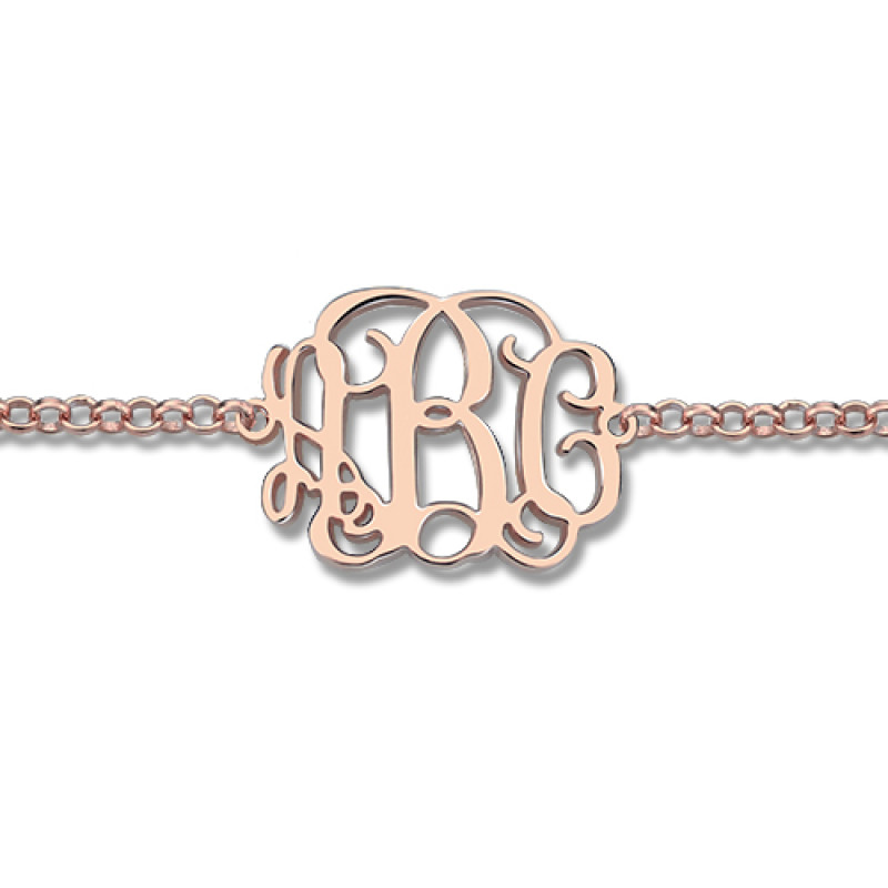Rose Gold Plated Silver Monogram Bracelet - The Name Jewellery
