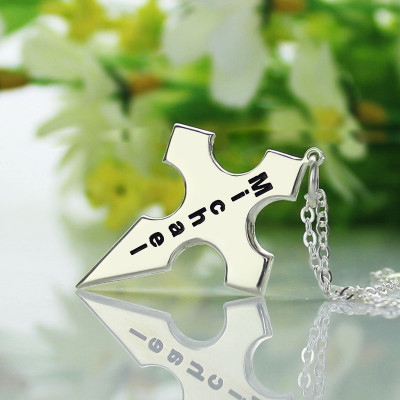 Silver Conical Shape Cross Name Necklace - The Name Jewellery™