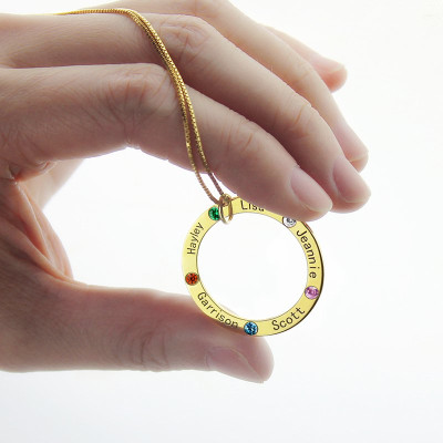 Family Circle Names Necklace For Mother In Gold - The Name Jewellery™