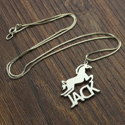 Personalised Horse Name Necklace for Kids Silver - The Name Jewellery™