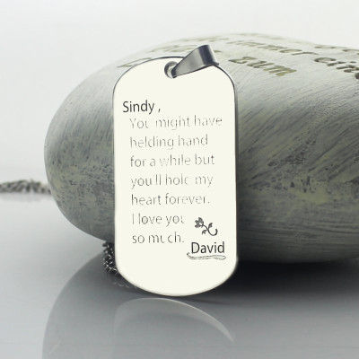 Man's Dog Tag Love and Family Theme Name Necklace - The Name Jewellery™