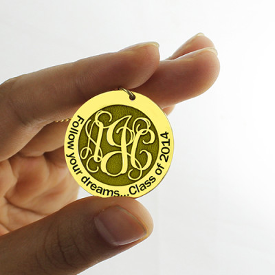 Follow Your Dreams Disc Monogram Necklace 18ct Gold Plated - The Name Jewellery™