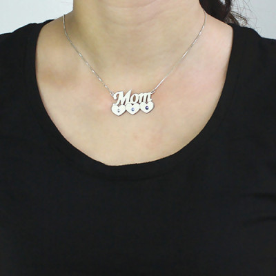 Mother Necklace With Children Birthstone Silver - The Name Jewellery™