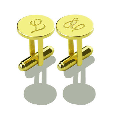 Custom Script Initial Cufflinks for Men 18ct Gold Plated - The Name Jewellery™