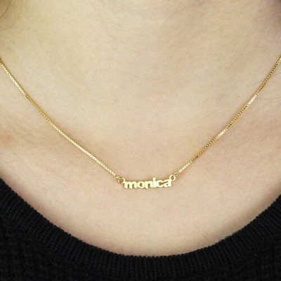 Personalised Small Lowercase Name Necklace in 18ct Gold Plated - The Name Jewellery™