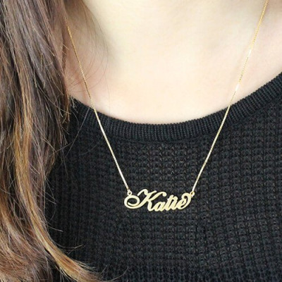 Personalised Necklace Nameplate Carrie in 18ct Gold Plated - The Name Jewellery™