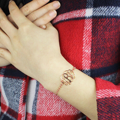 Rose Gold Plated Silver Monogram Bracelet - The Name Jewellery™