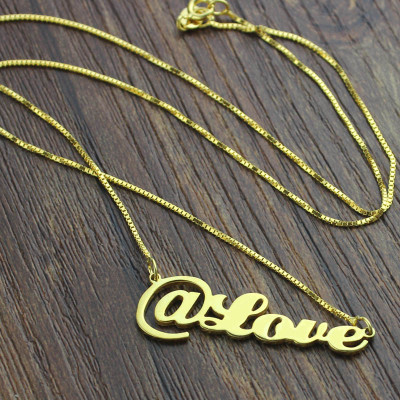 Twitter At Symbol Name Necklace 18ct Gold Plated - The Name Jewellery™