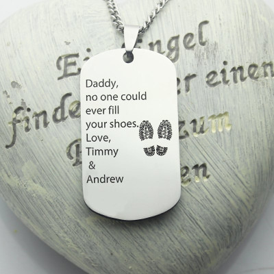 Father' Day Gift Dog Tag Name Necklace - The Name Jewellery™